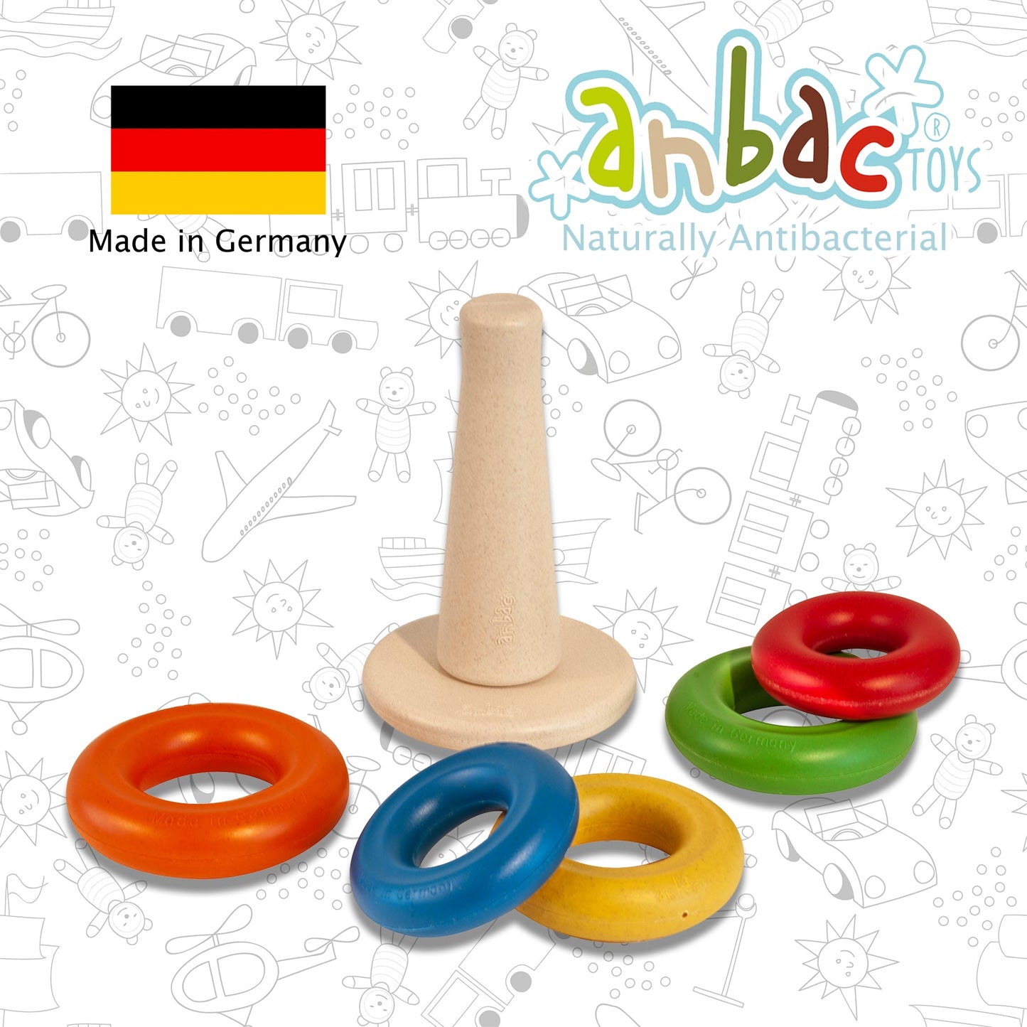 Antibacterial Toy Pyramid-70070-Anbac-LittleShop Toys
