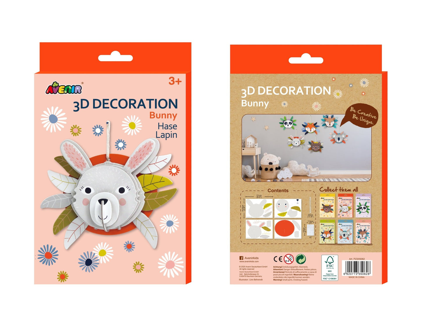 Avenir - 3D Decoration - Bunny - PZ205062 - Avenir - LittleShop Toys