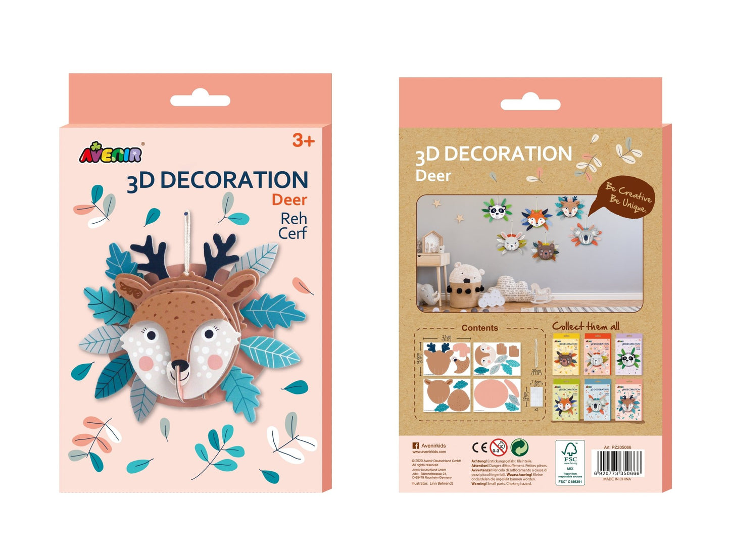 Avenir - 3D Decoration - Deer - PZ205066 - Avenir - LittleShop Toys