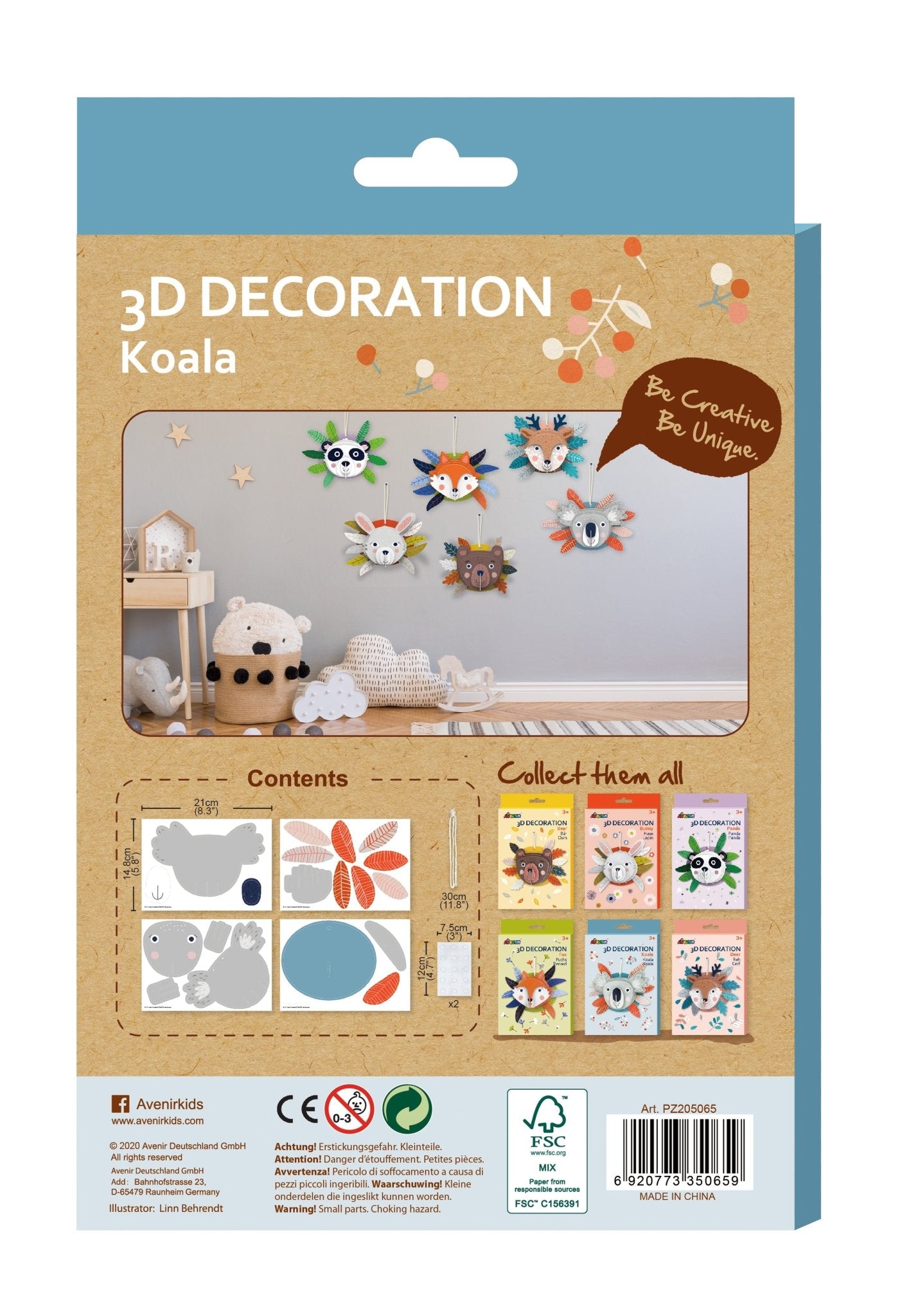 Avenir - 3D Decoration - Koala - PZ205065 - Avenir - LittleShop Toys