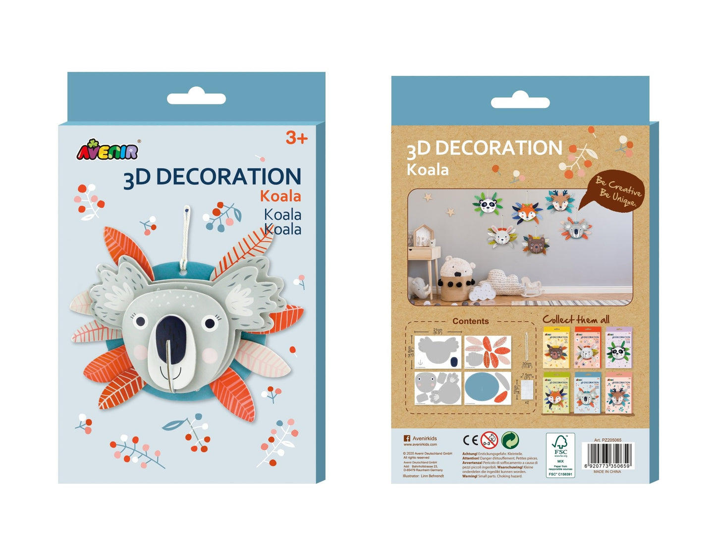 Avenir - 3D Decoration - Koala - PZ205065 - Avenir - LittleShop Toys