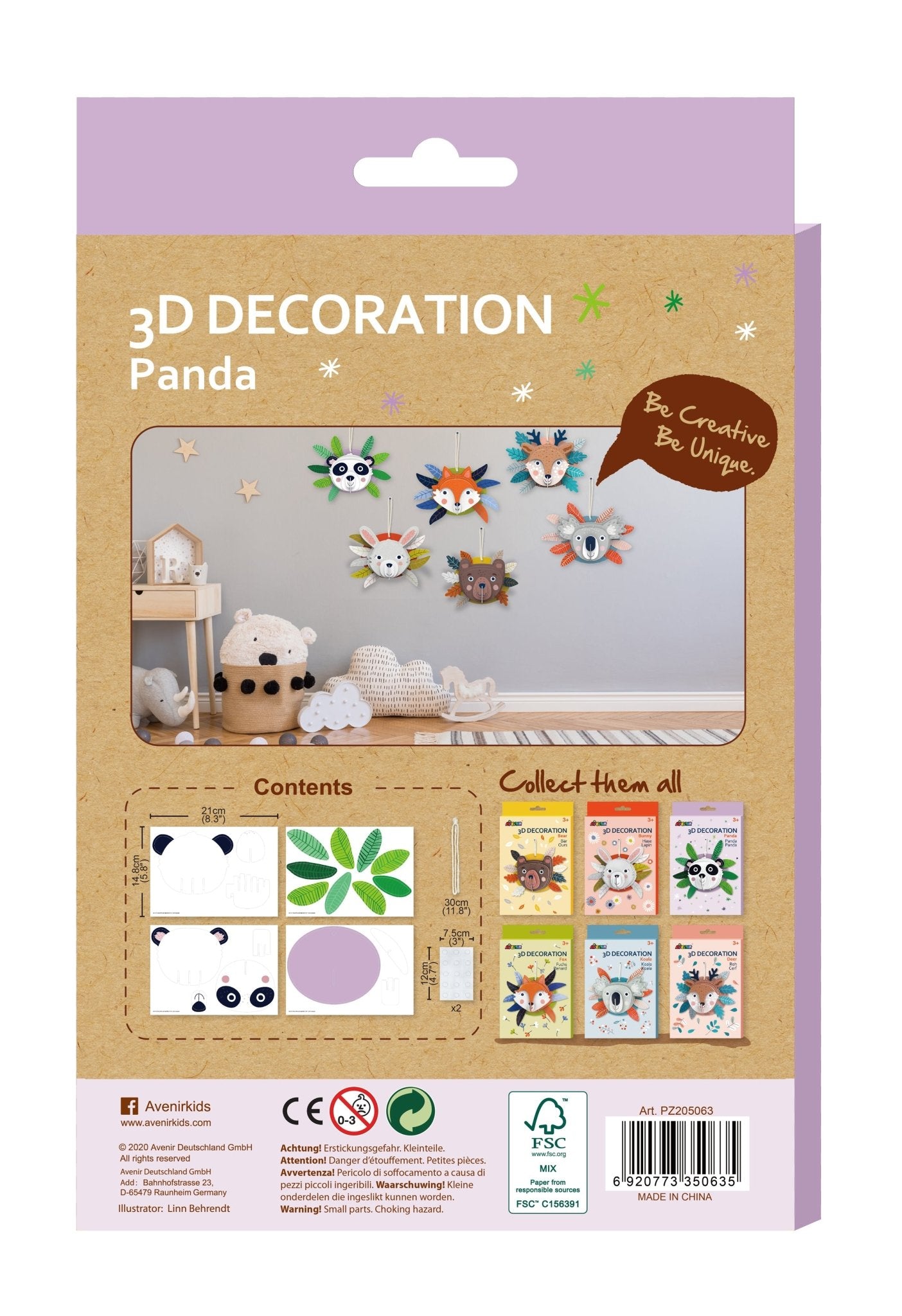 Avenir - 3D Decoration - Panda - PZ205063 - Avenir - LittleShop Toys