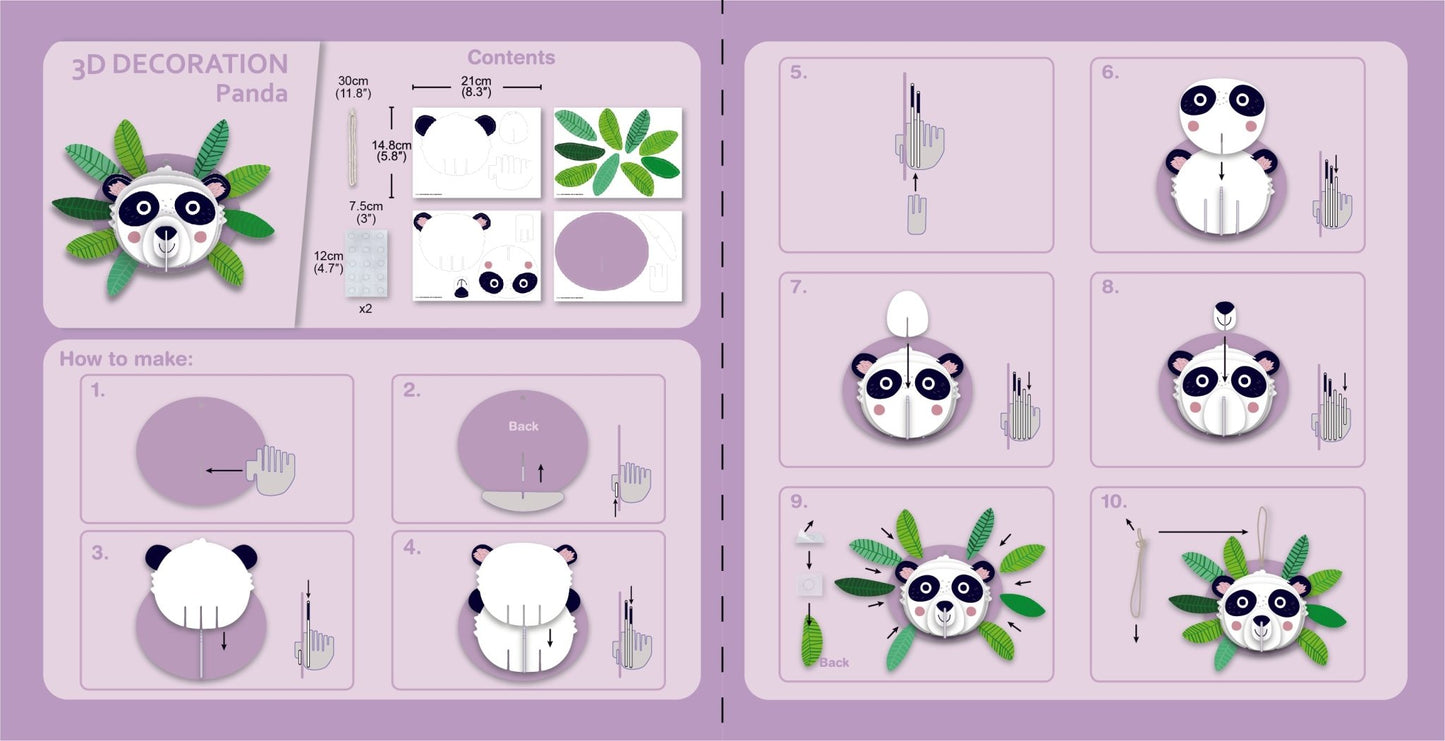 Avenir - 3D Decoration - Panda - PZ205063 - Avenir - LittleShop Toys
