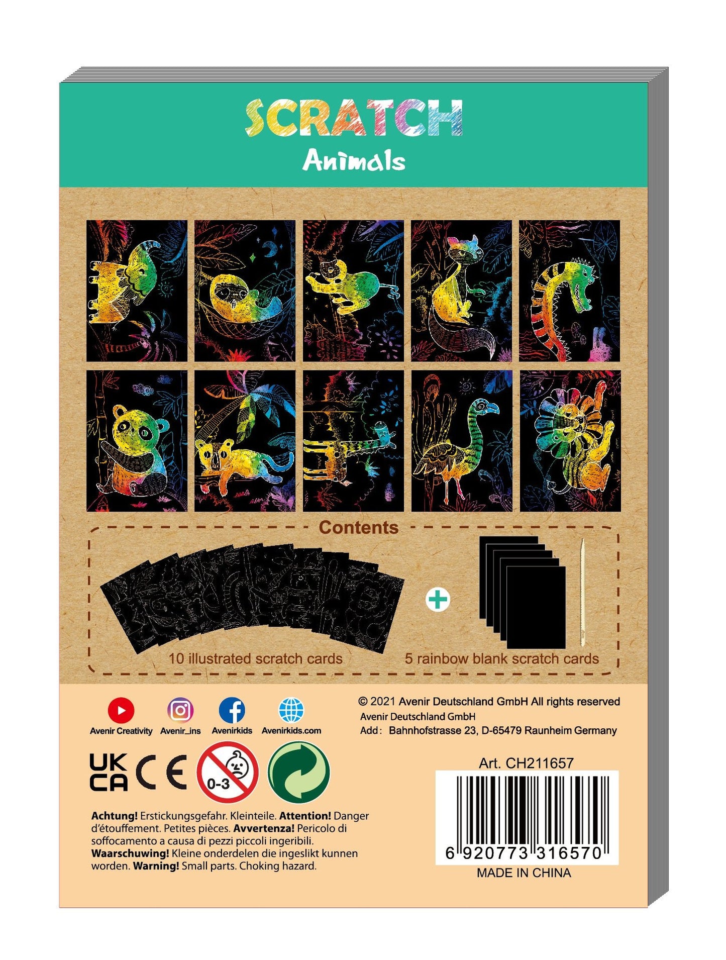 Avenir - Mini Scartch Book - Forest Animals - CH211657 - Avenir - LittleShop Toys