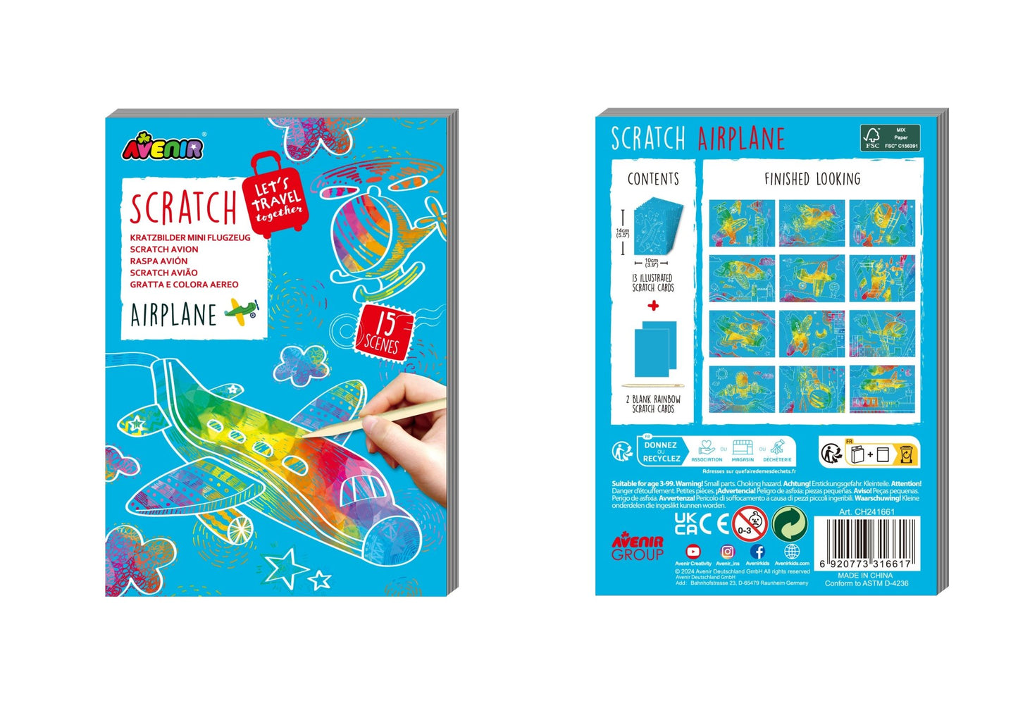 Avenir - Mini Scratch Book - Airplane - CH241661 - Avenir - LittleShop Toys