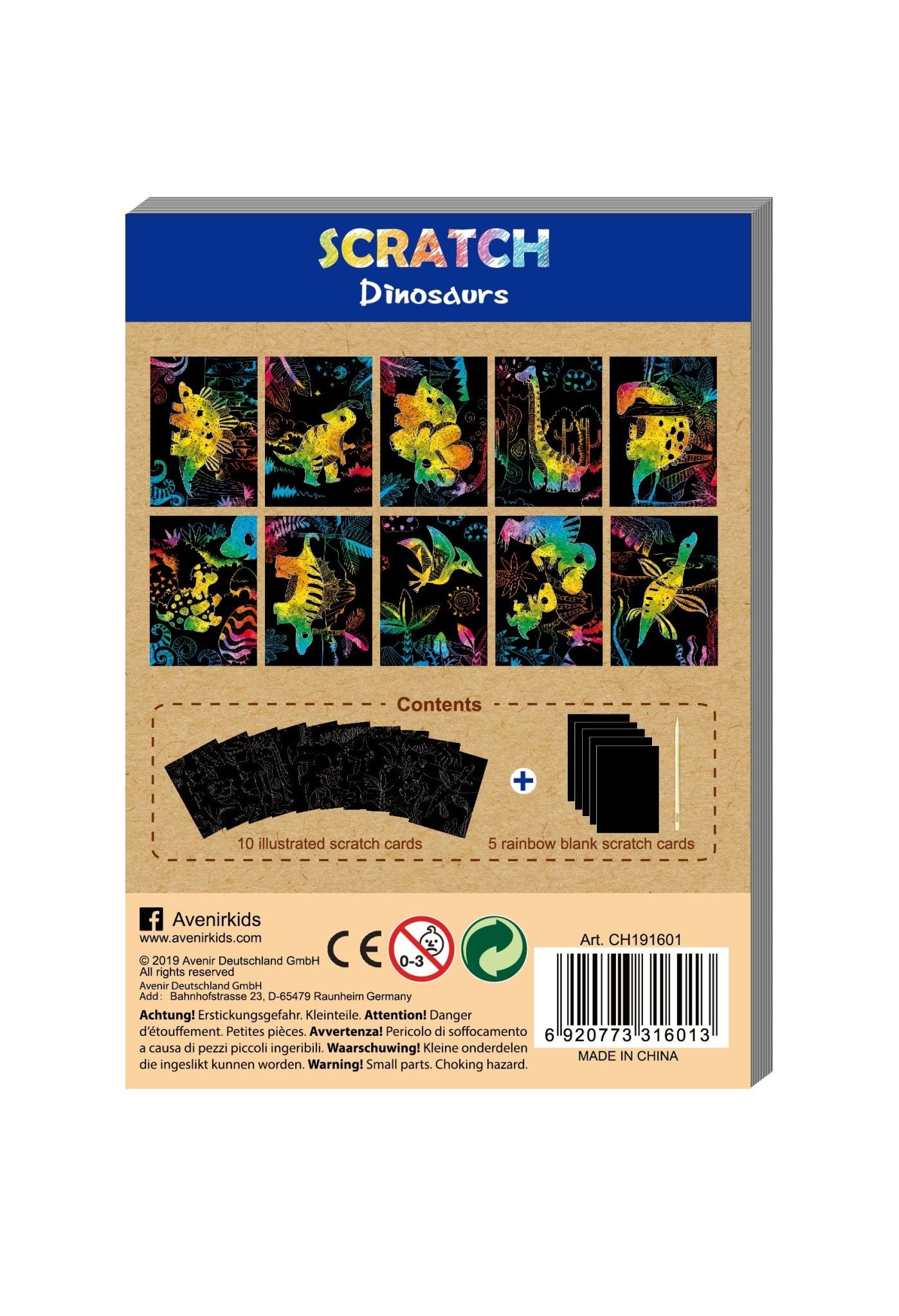 Avenir - Mini Scratch Book - Dinosaurs - CH191601 - Avenir - LittleShop Toys