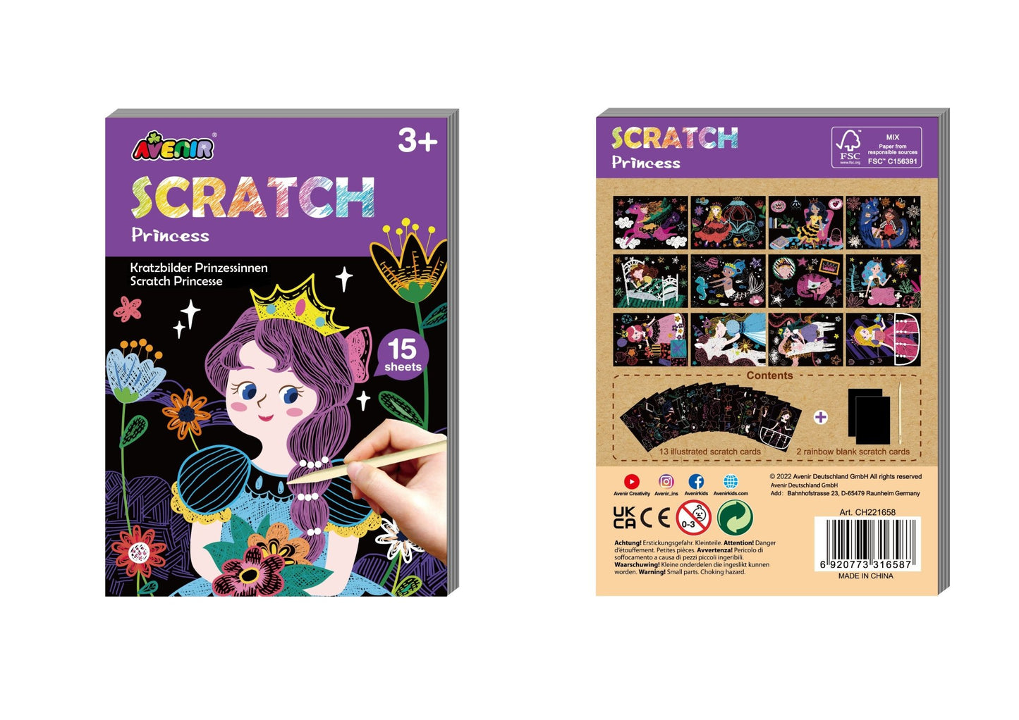 Avenir - Mini Scratch Book - Princess - CH221658 - Avenir - LittleShop Toys