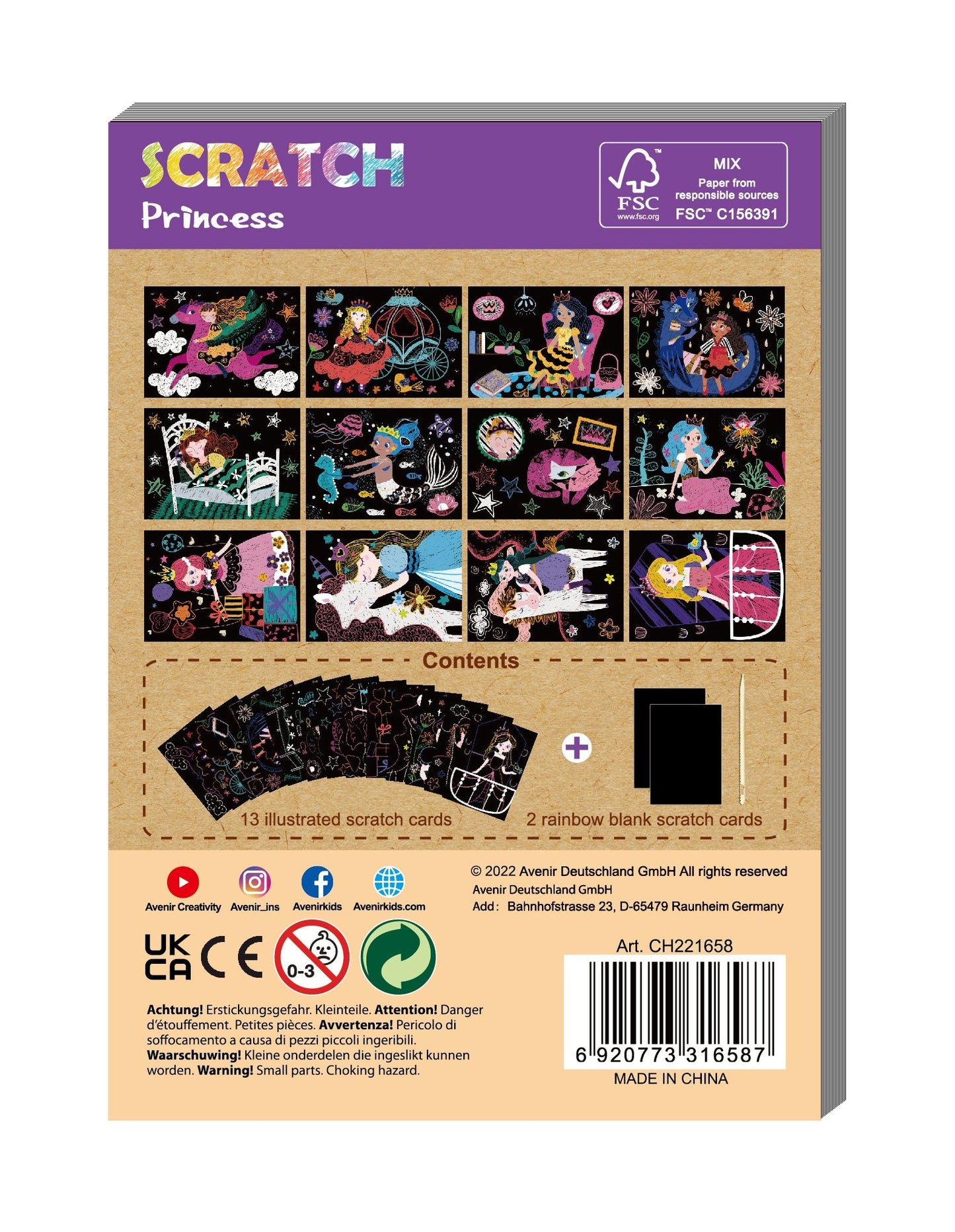 Avenir - Mini Scratch Book - Princess - CH221658 - Avenir - LittleShop Toys