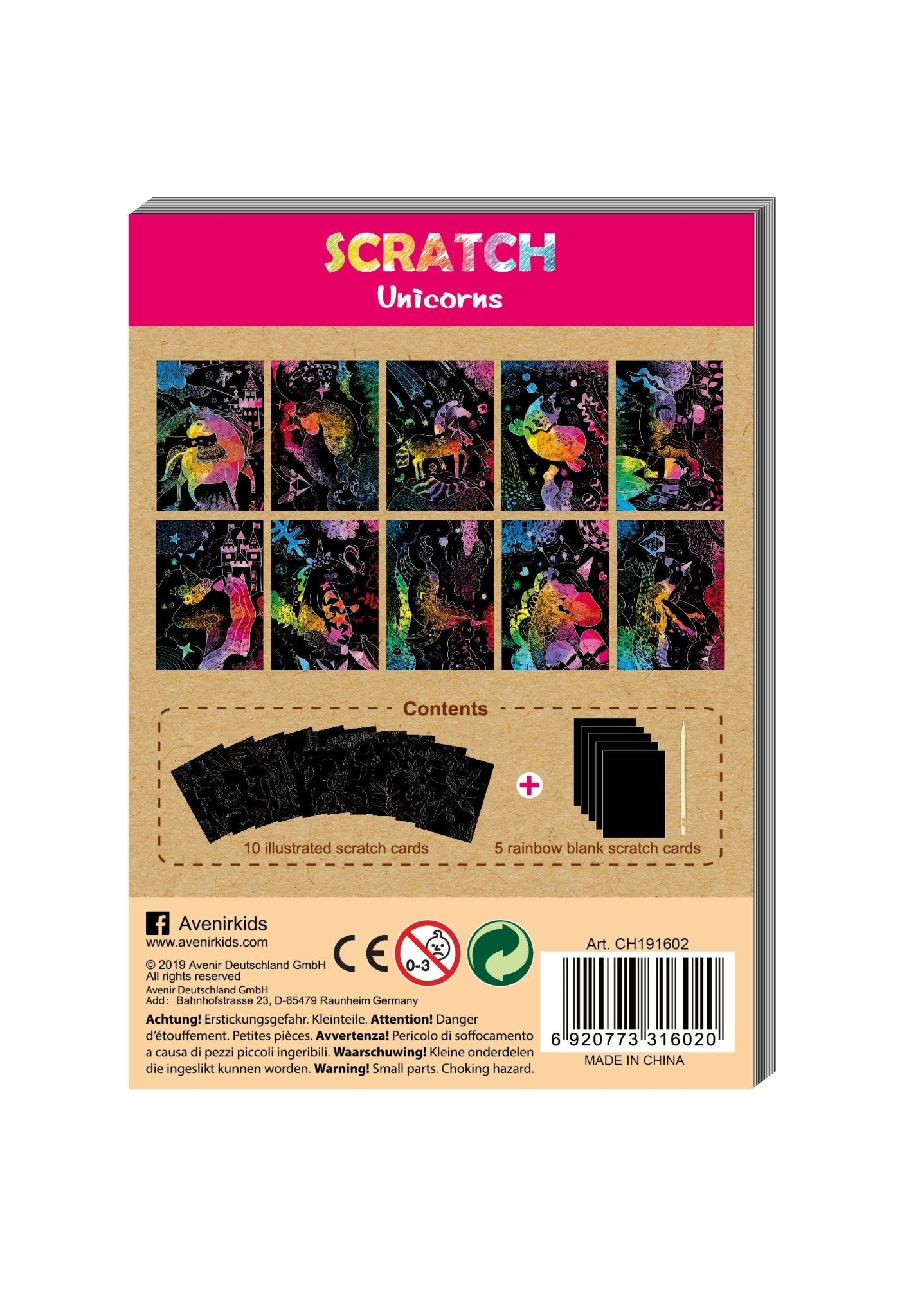 Avenir - Mini Scratch Book - Unicorns - CH191602 - Avenir - LittleShop Toys