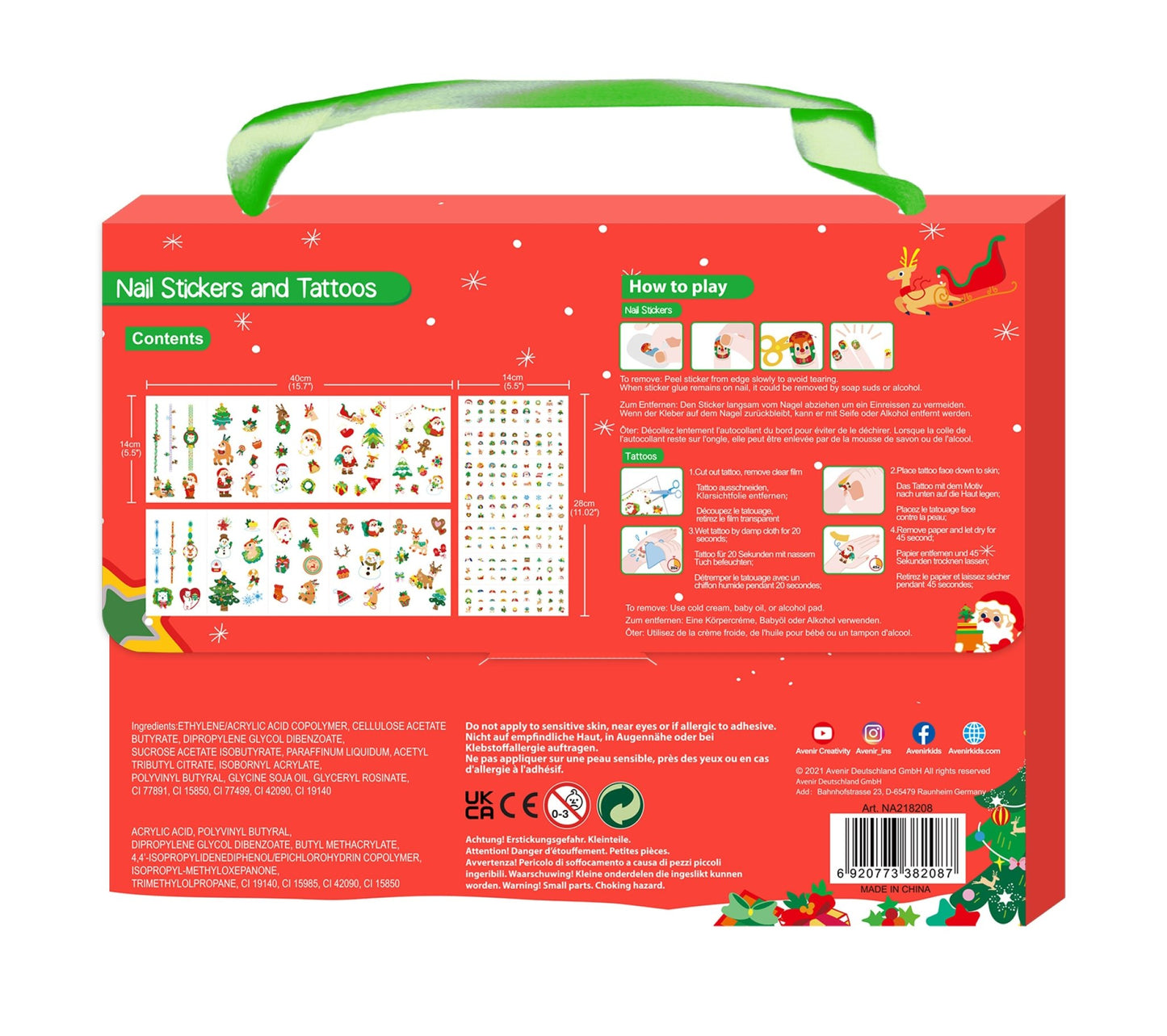 Avenir - Nail Stickers and Tattoos - Christmas - NA218208 - Avenir - LittleShop Toys