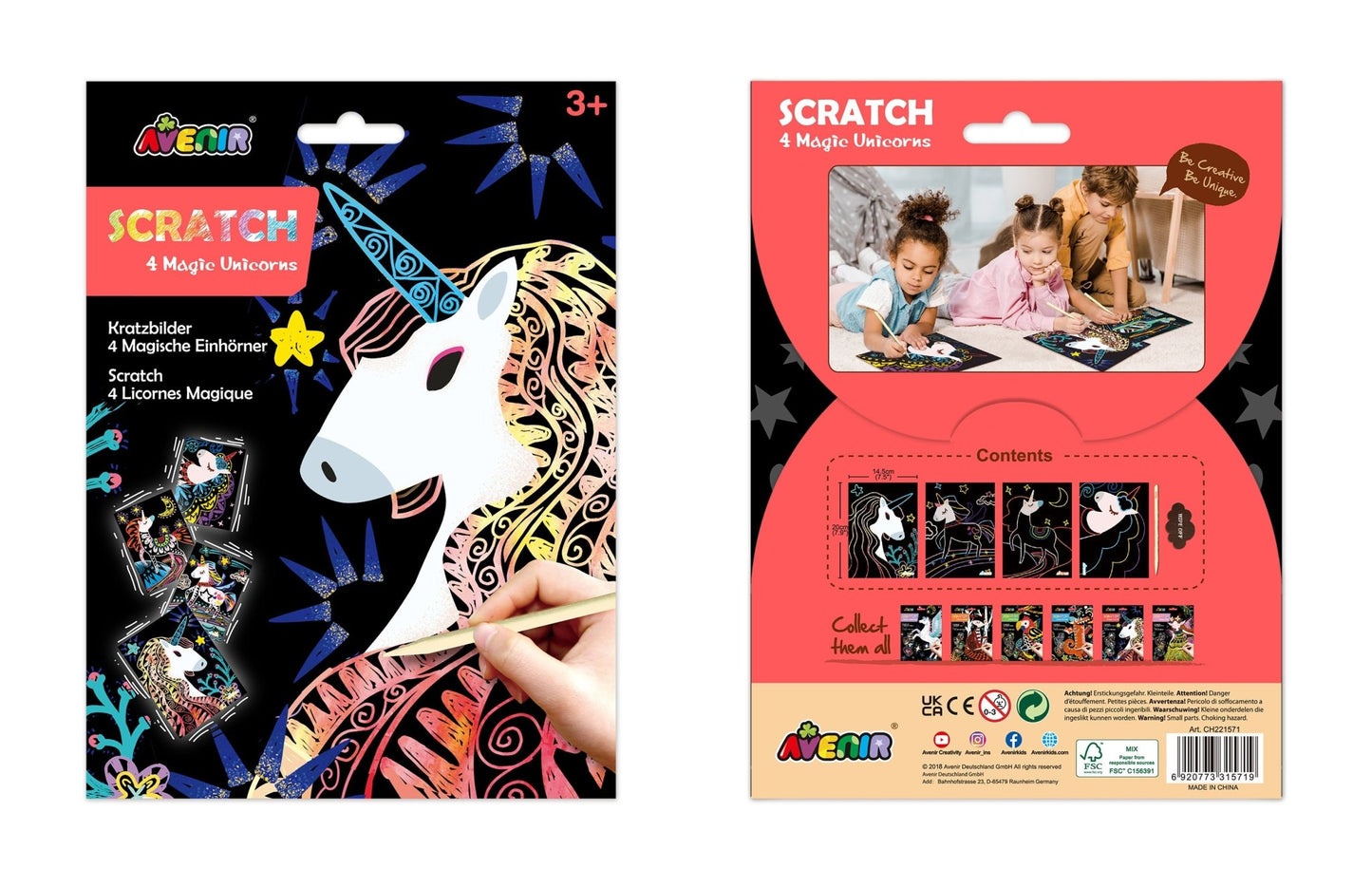 Avenir - Scratch Art - Magic Unicorn - CH221571 - Avenir - LittleShop Toys