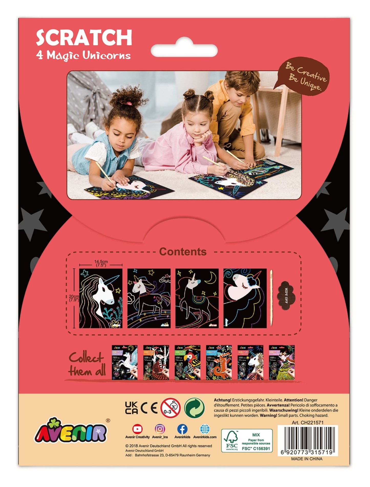 Avenir - Scratch Art - Magic Unicorn - CH221571 - Avenir - LittleShop Toys