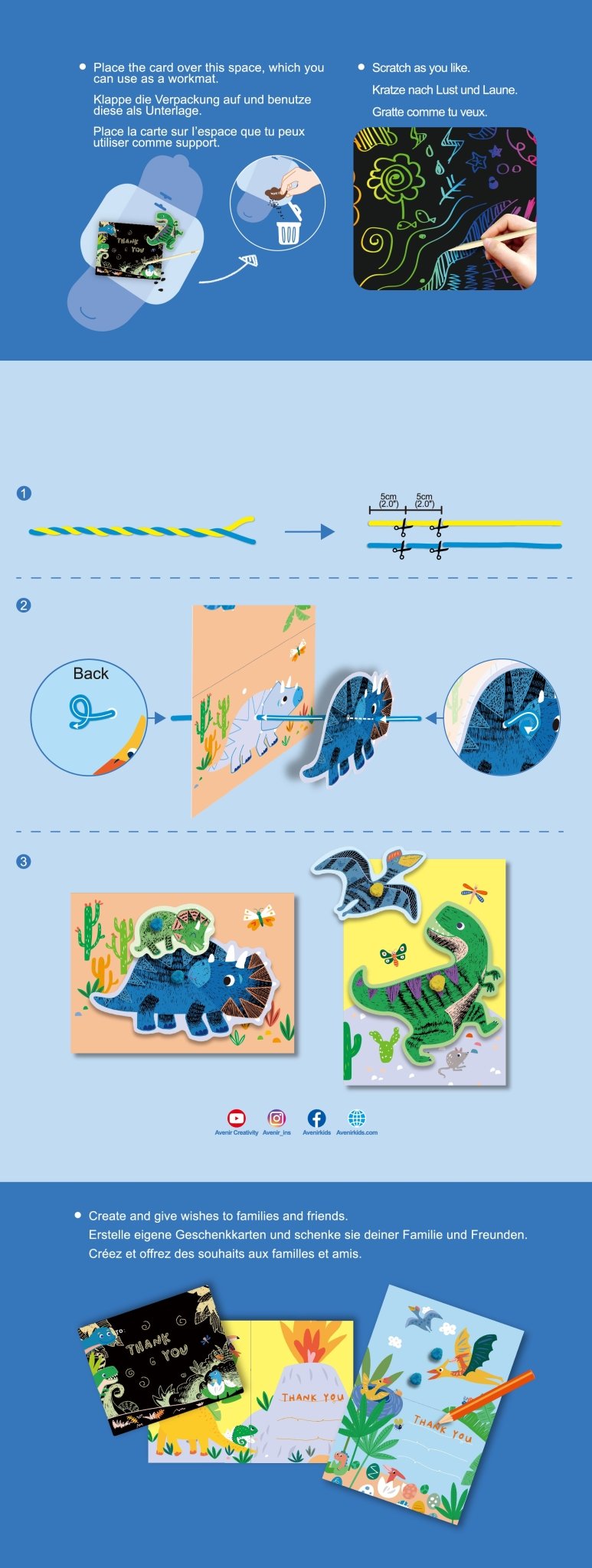 Avenir - Scratch Dino Greeting Cards - CH221858 - Avenir - LittleShop Toys