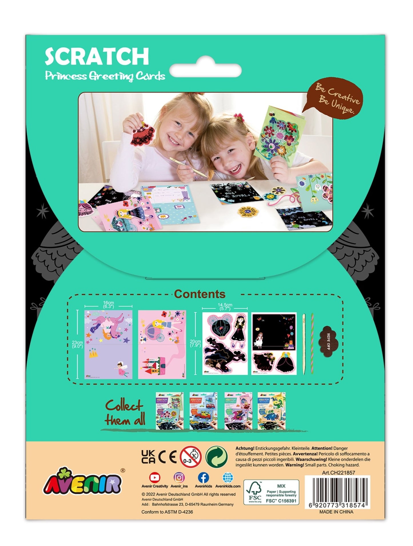 Avenir - Scratch PrincessGreeting Cards - CH221857 - Avenir - LittleShop Toys