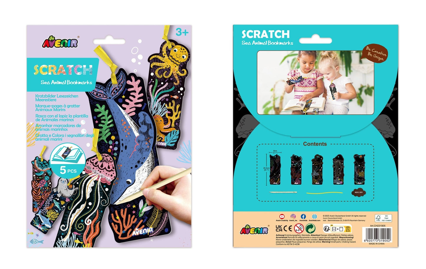 Avenir - Scratch Sea Animal Bookmarks - CH231905 - Avenir - LittleShop Toys
