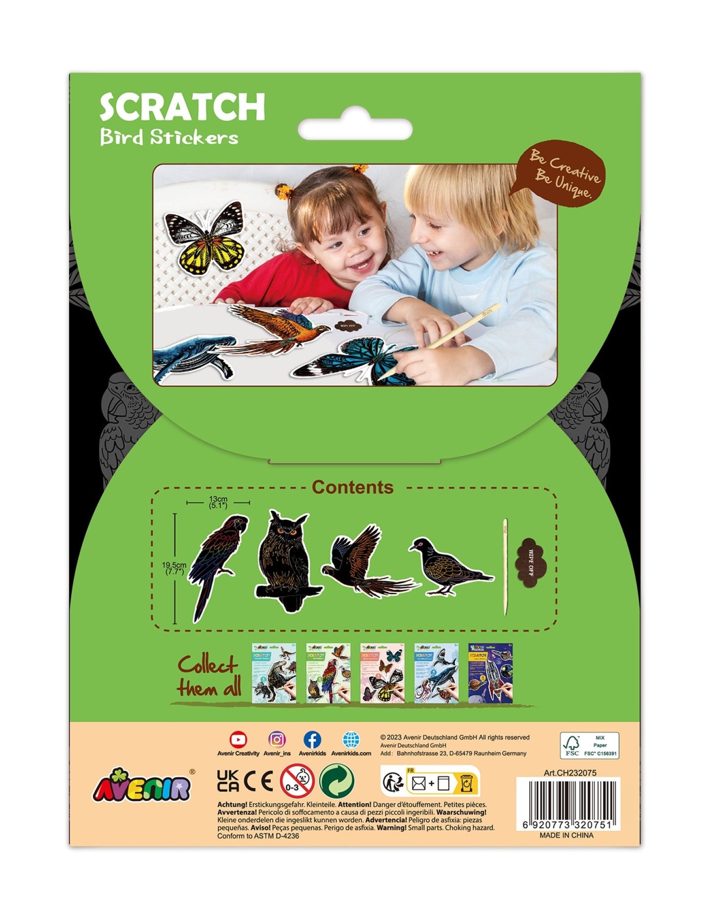 Avenir - Scratch Sticker Bird - CH232075 - Avenir - LittleShop Toys