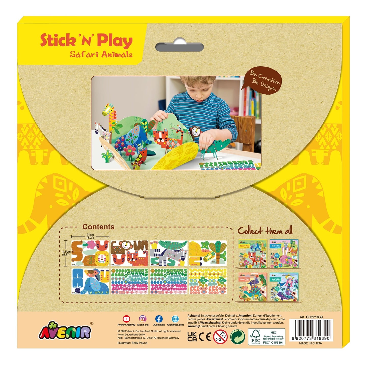 Avenir - Stick ‘N’ Play - Safari Animals - CH221839 - Avenir - LittleShop Toys