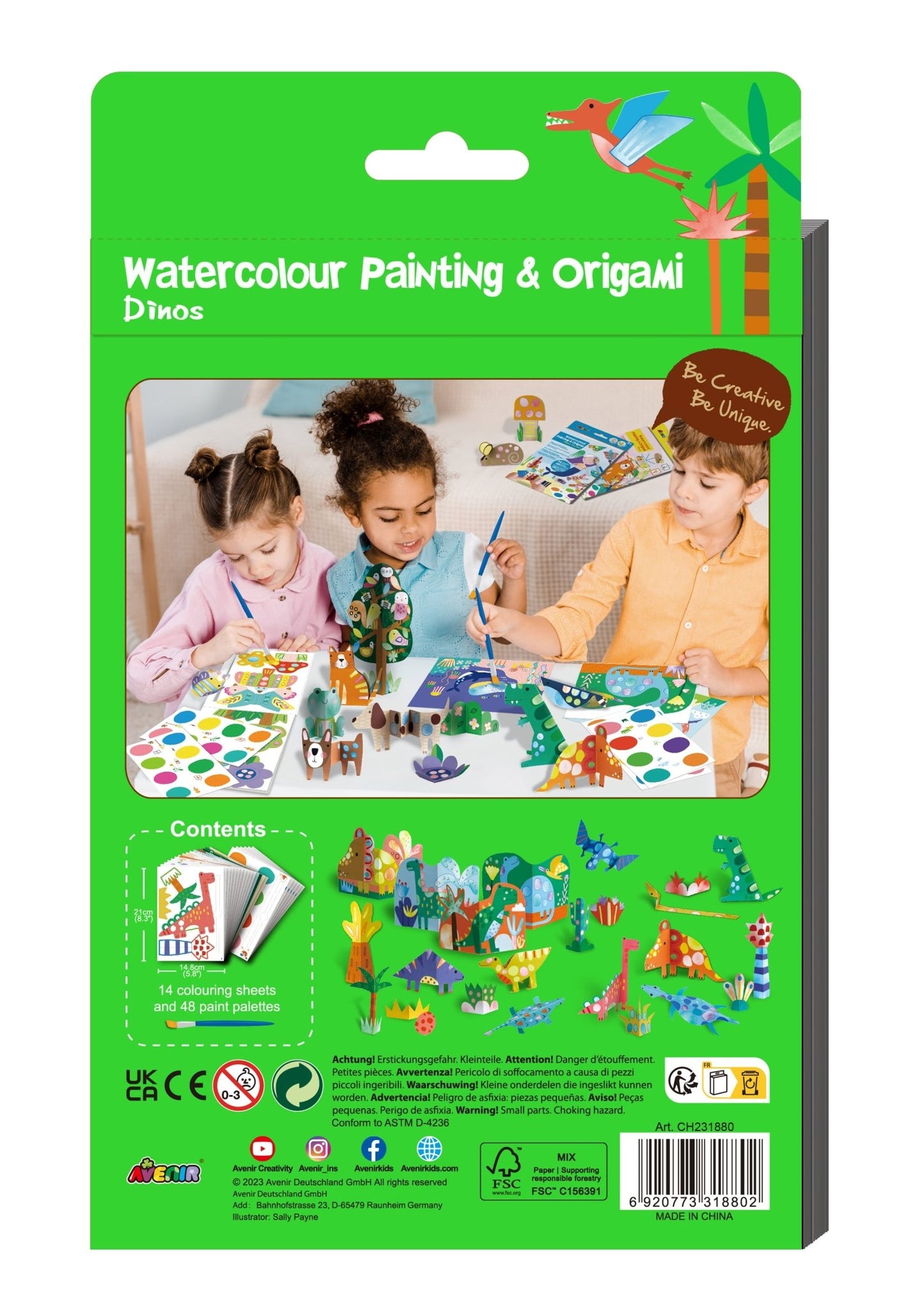 Avenir - Watercolour Painting & Origami Dinos - CH231880 - Avenir - LittleShop Toys