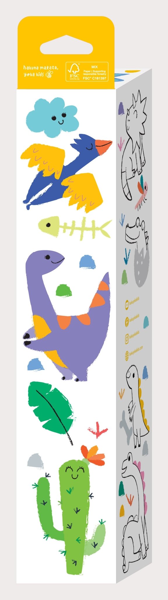 Hakuyoka Colouring Roll Kit (Big) - Dino World - CS223067 - Hakuyoka - LittleShop Toys