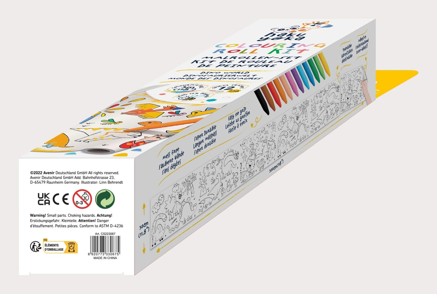 Hakuyoka Colouring Roll Kit (Big) - Dino World - CS223067 - Hakuyoka - LittleShop Toys