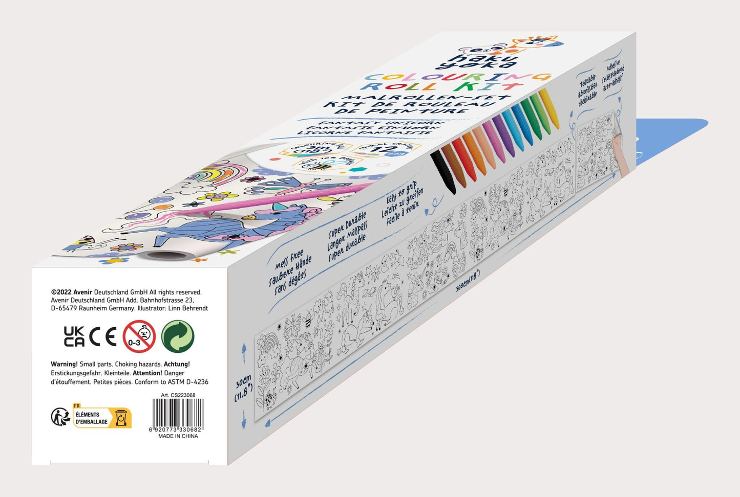 Hakuyoka Colouring Roll Kit (Big) - Unicorn - CS223068 - Hakuyoka - LittleShop Toys