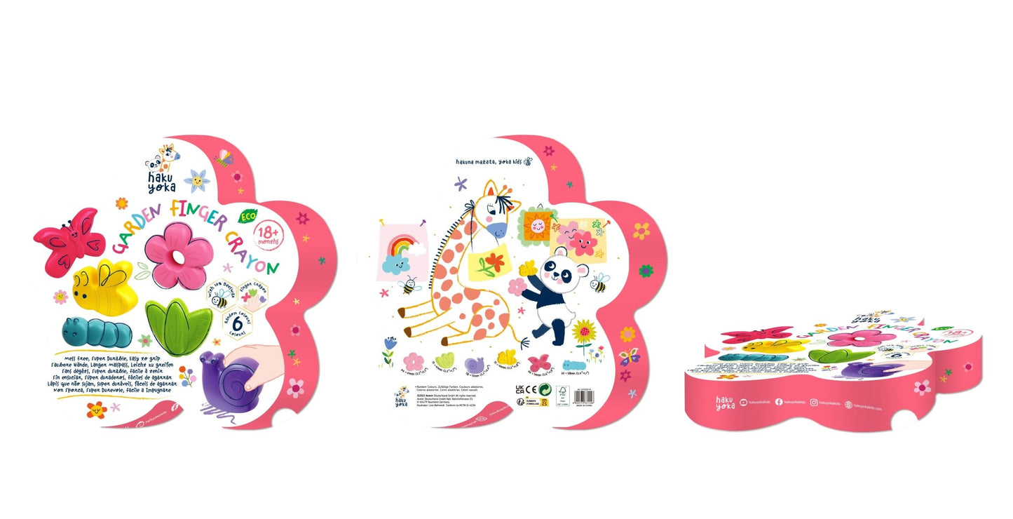 Hakuyoka Crazy Mold - 6 Garden Finger Crayon - CP233114 - Hakuyoka - LittleShop Toys