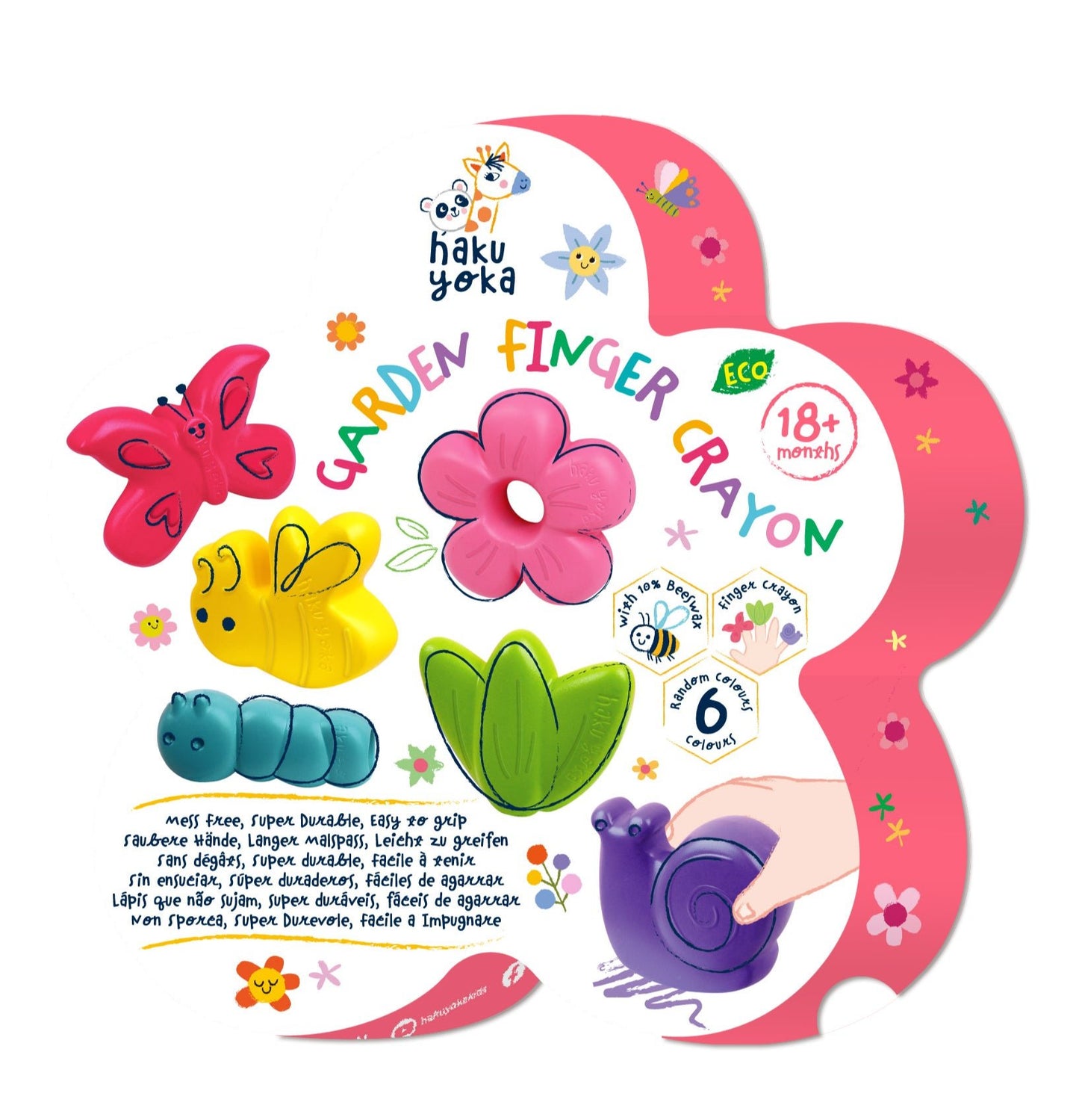 Hakuyoka Crazy Mold - 6 Garden Finger Crayon - CP233114 - Hakuyoka - LittleShop Toys