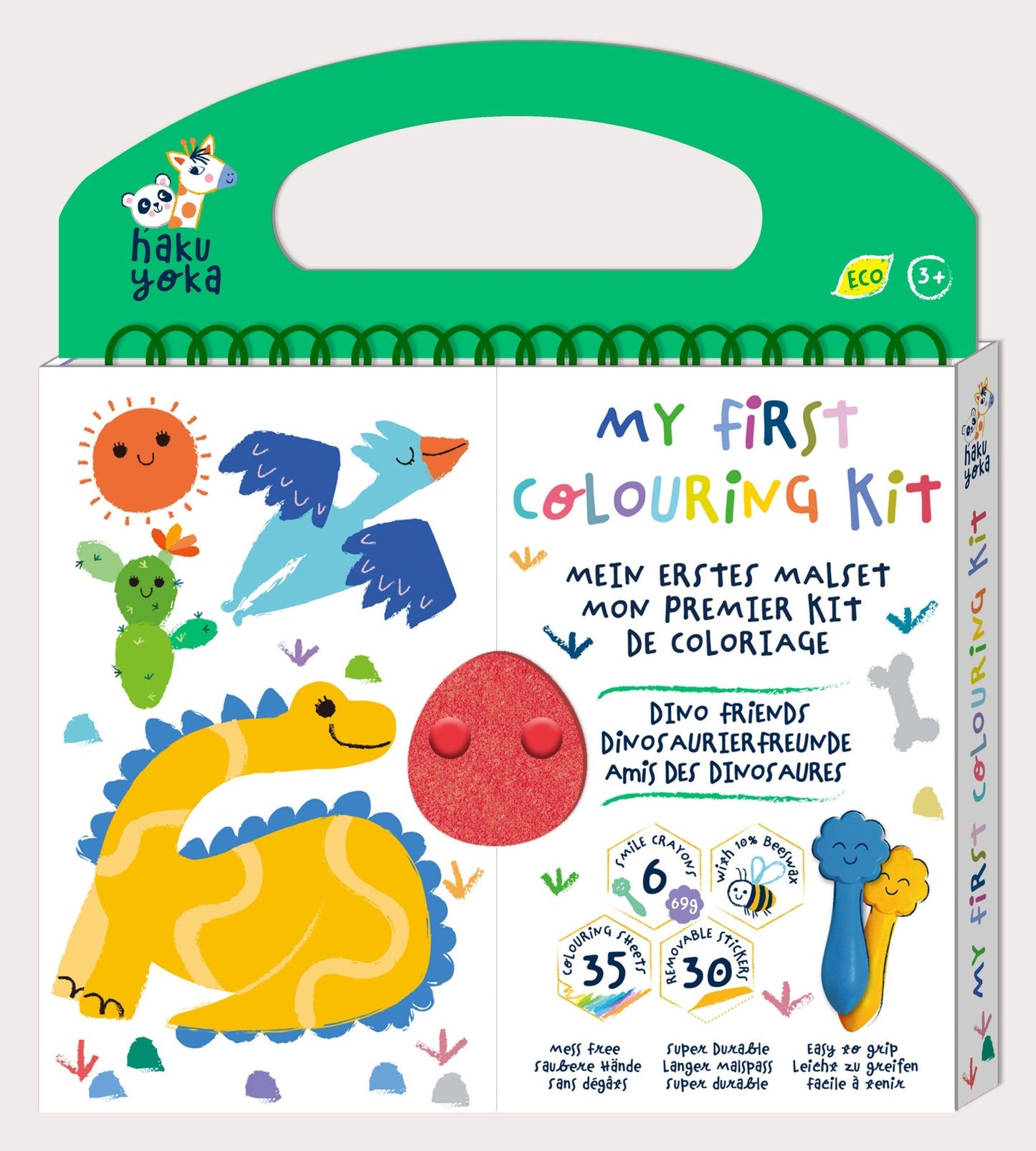 Hakuyoka My First Colouring Kit - Dino Friends - CS223070 - Hakuyoka - LittleShop Toys
