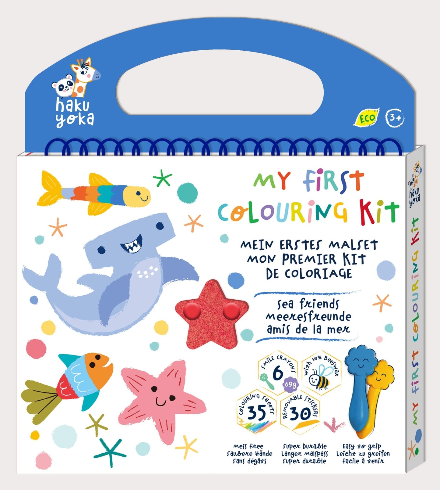 Hakuyoka My First Colouring Kit - Sea Friends - CS223071 - Hakuyoka - LittleShop Toys