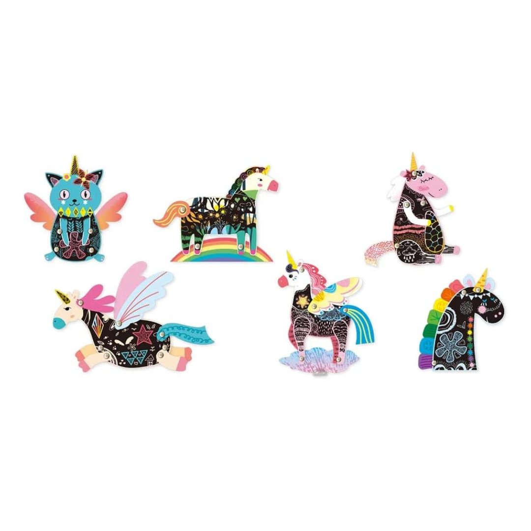 Scratch Art Joint Puppet - Unicorns - CH191683 - Avenir - LittleShop Toys