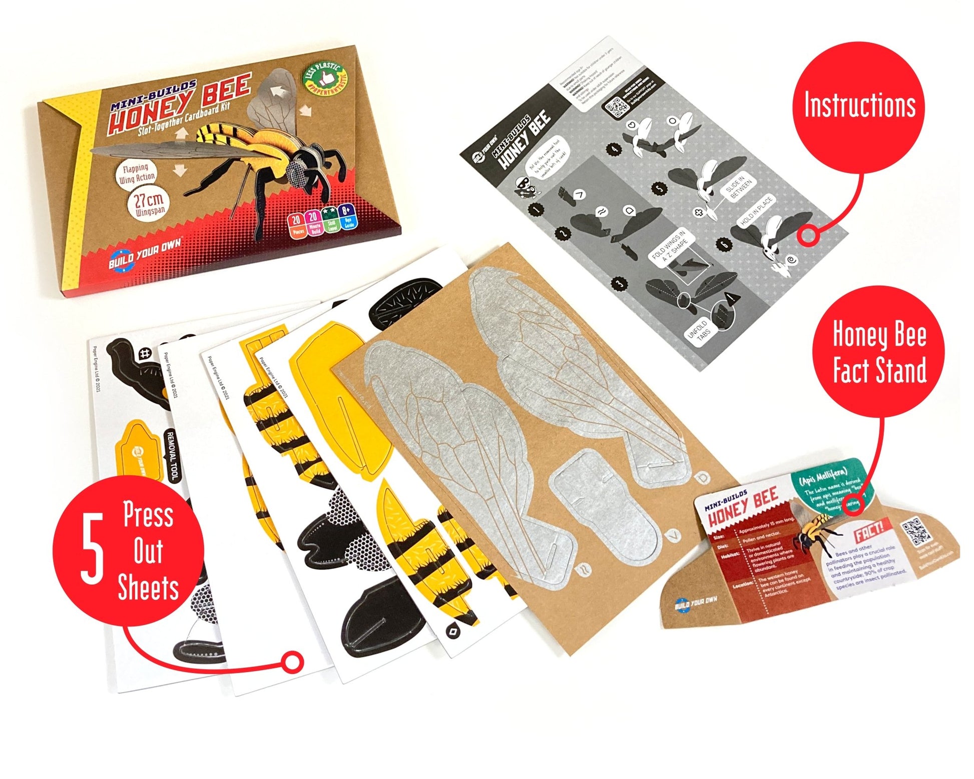 STEM Build - Honey Bee with Moving Mechanisms - BYOMB 001