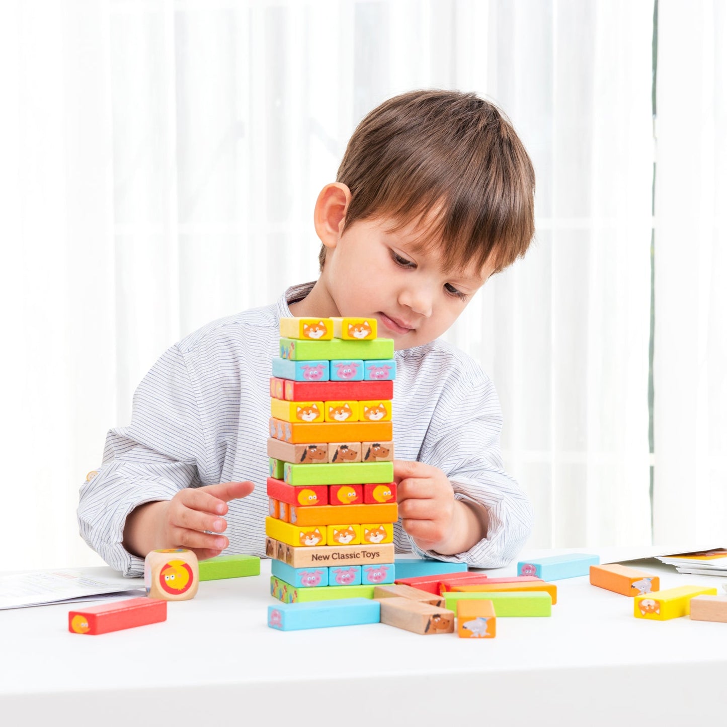 Wooden Block Tower-10807-New Classic Toys-LittleShop Toys
