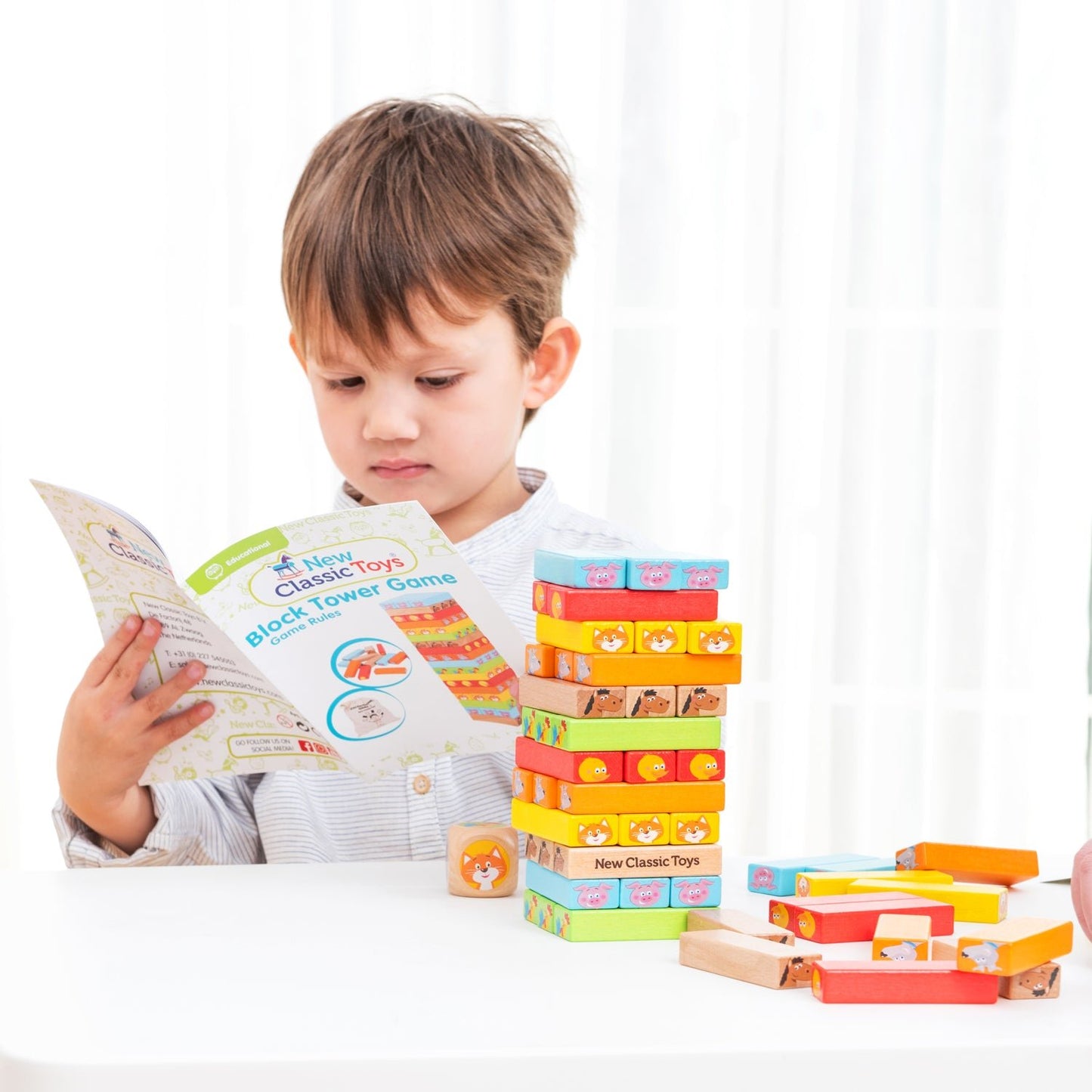 Wooden Block Tower-10807-New Classic Toys-LittleShop Toys