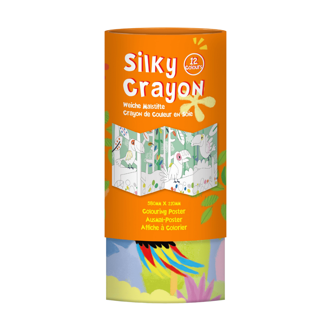 Silky Crayon 12 Colours - Toucan - 6920773360054 - Avenir - LittleShop Toys