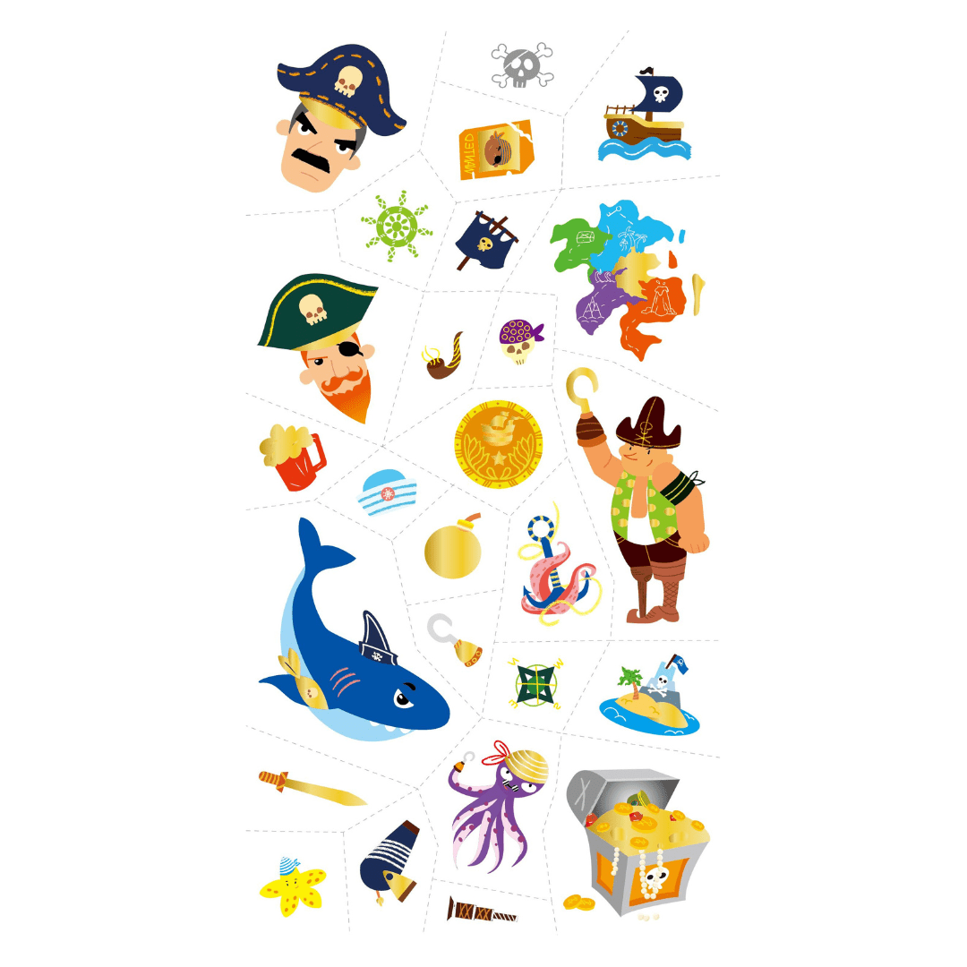 Tattoo Sticker - Pirates (52 pcs) - TS218148 - Avenir - LittleShop Toys