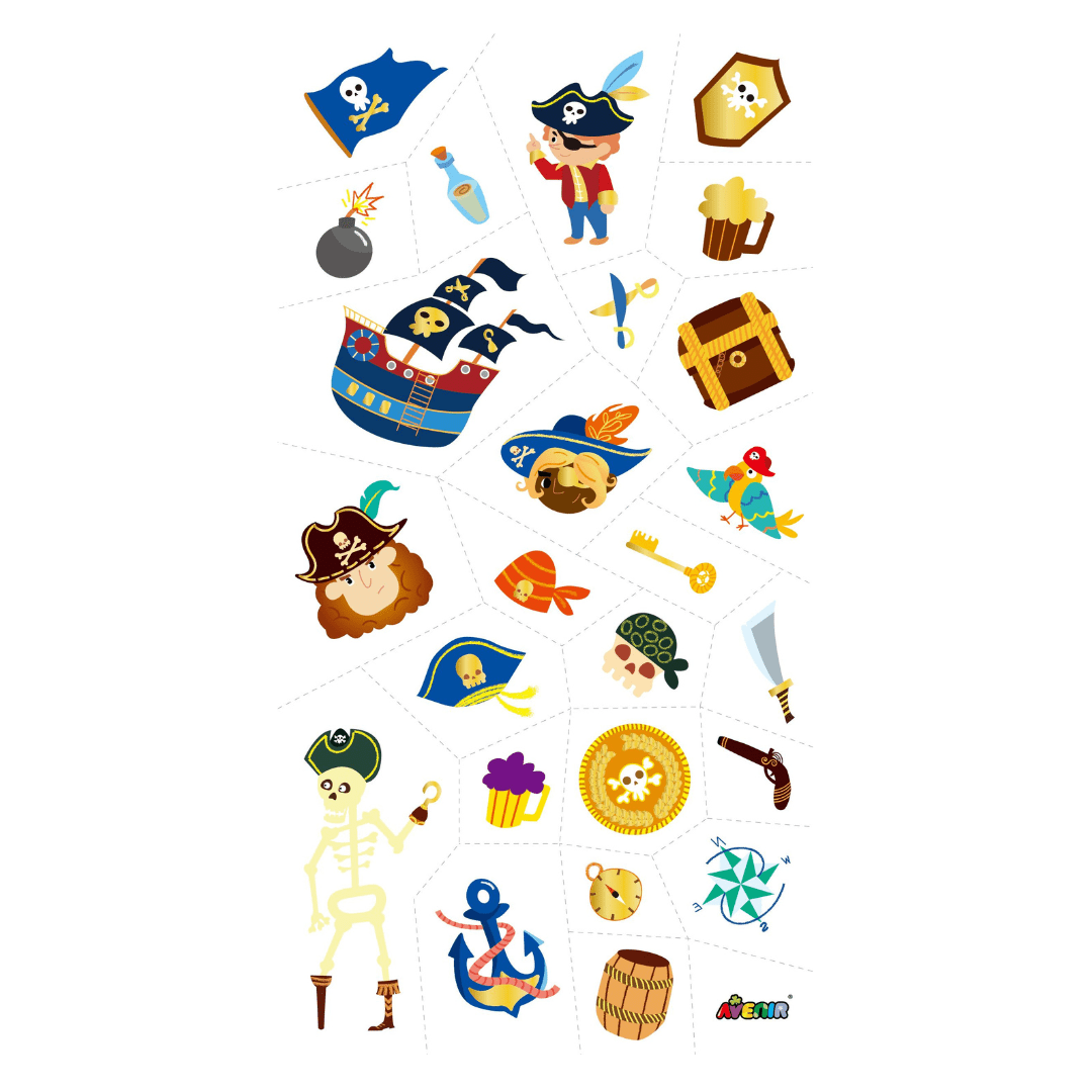 Tattoo Sticker - Pirates (52 pcs) - TS218148 - Avenir - LittleShop Toys