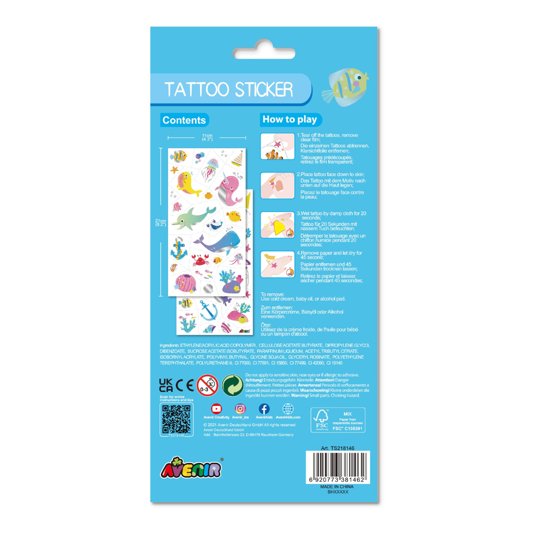 Tattoo Sticker - Sea Animal (52 pcs) - TS218146 - Avenir - LittleShop Toys