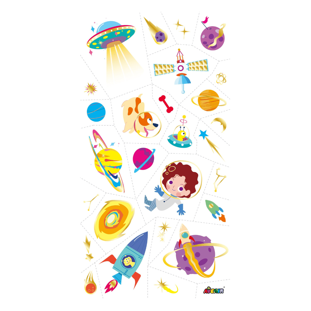 Tattoo Sticker - Space (53 pcs) - TS218147 - Avenir - LittleShop Toys