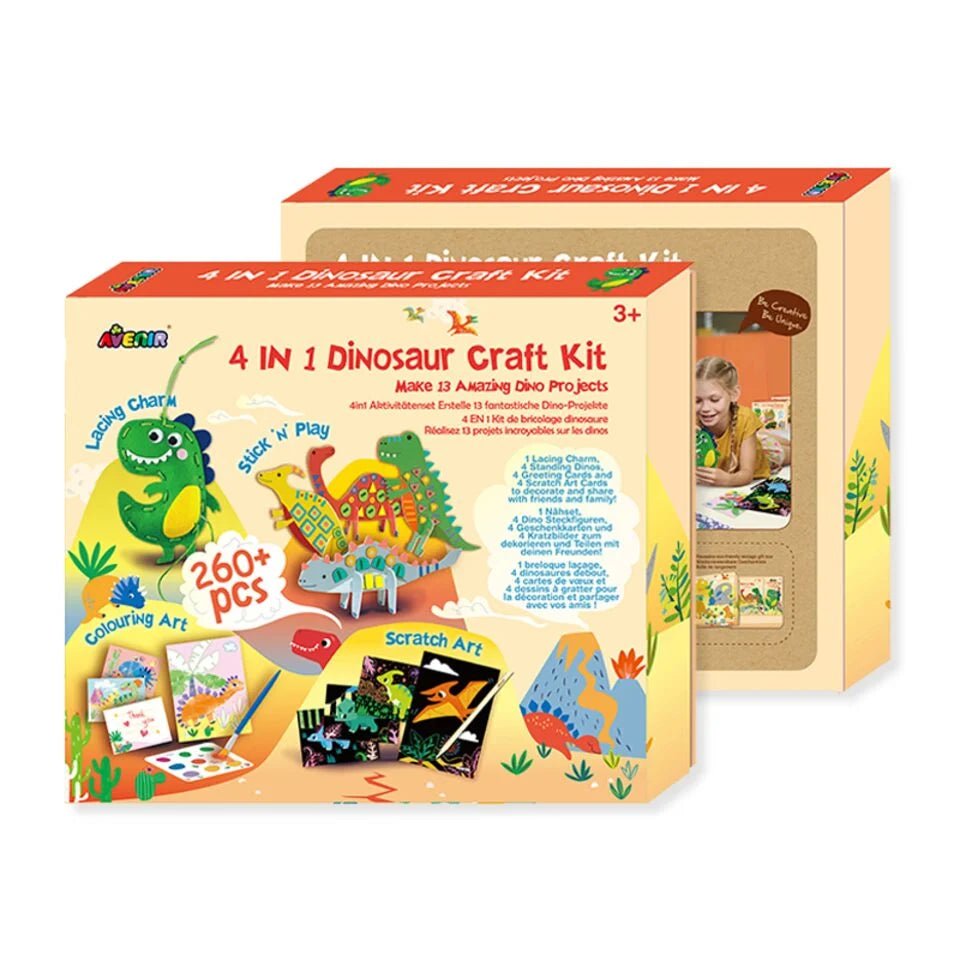 4 in 1 Dinosaur Craft Kit - Make 13 Amazing Dino Projects -