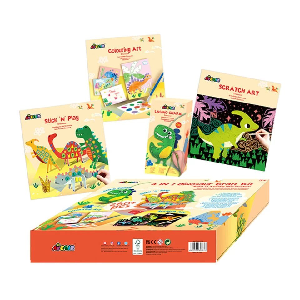 4 in 1 Dinosaur Craft Kit - Make 13 Amazing Dino Projects -