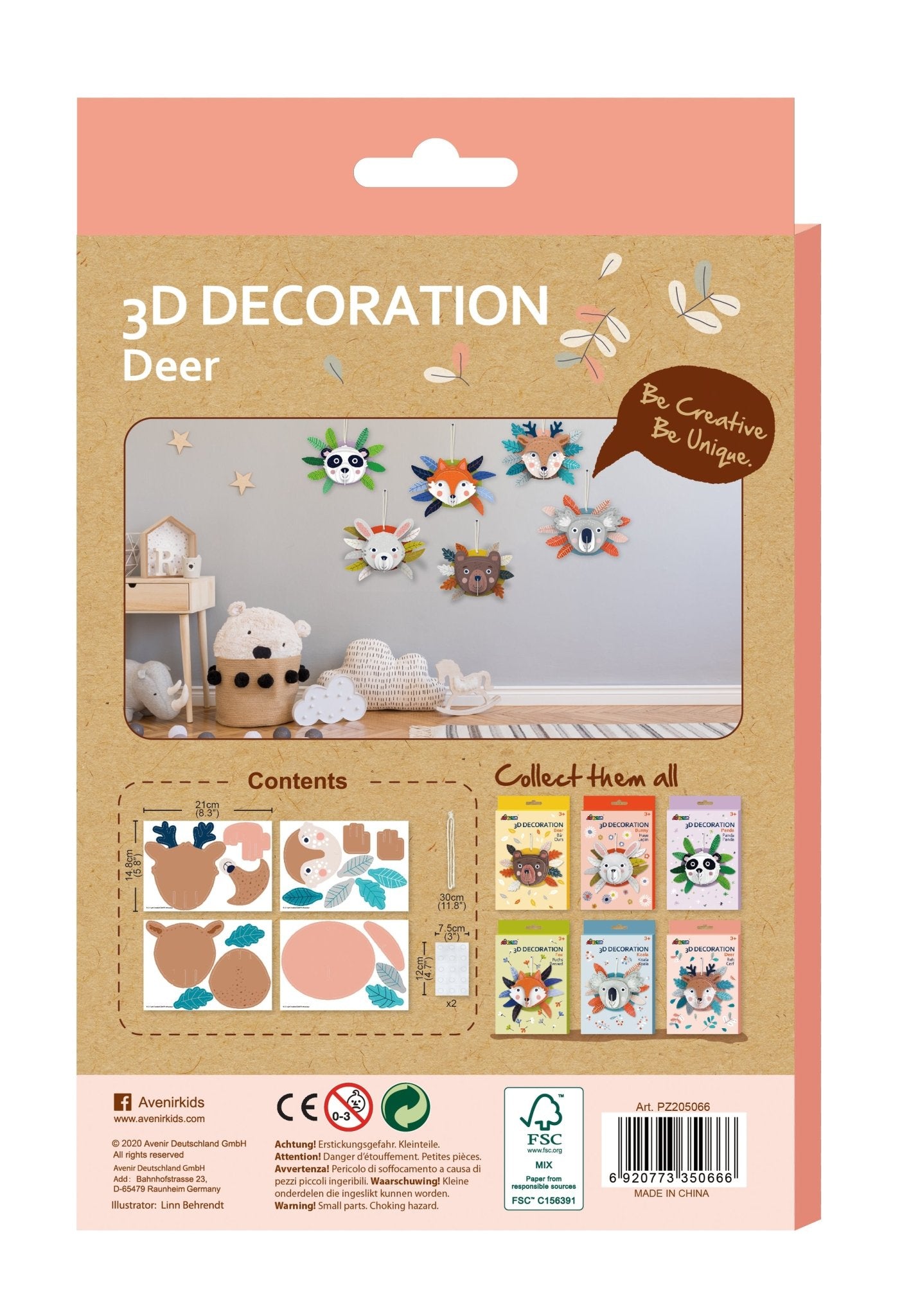 Avenir - 3D Decoration - Deer - PZ205066 - Avenir - LittleShop Toys