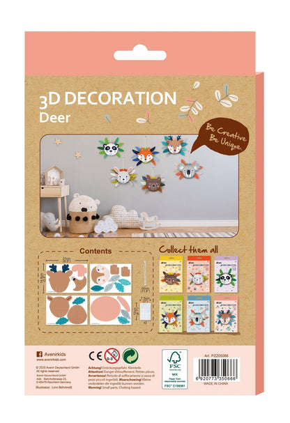 Avenir - 3D Decoration - Deer - PZ205066 - Avenir - LittleShop Toys
