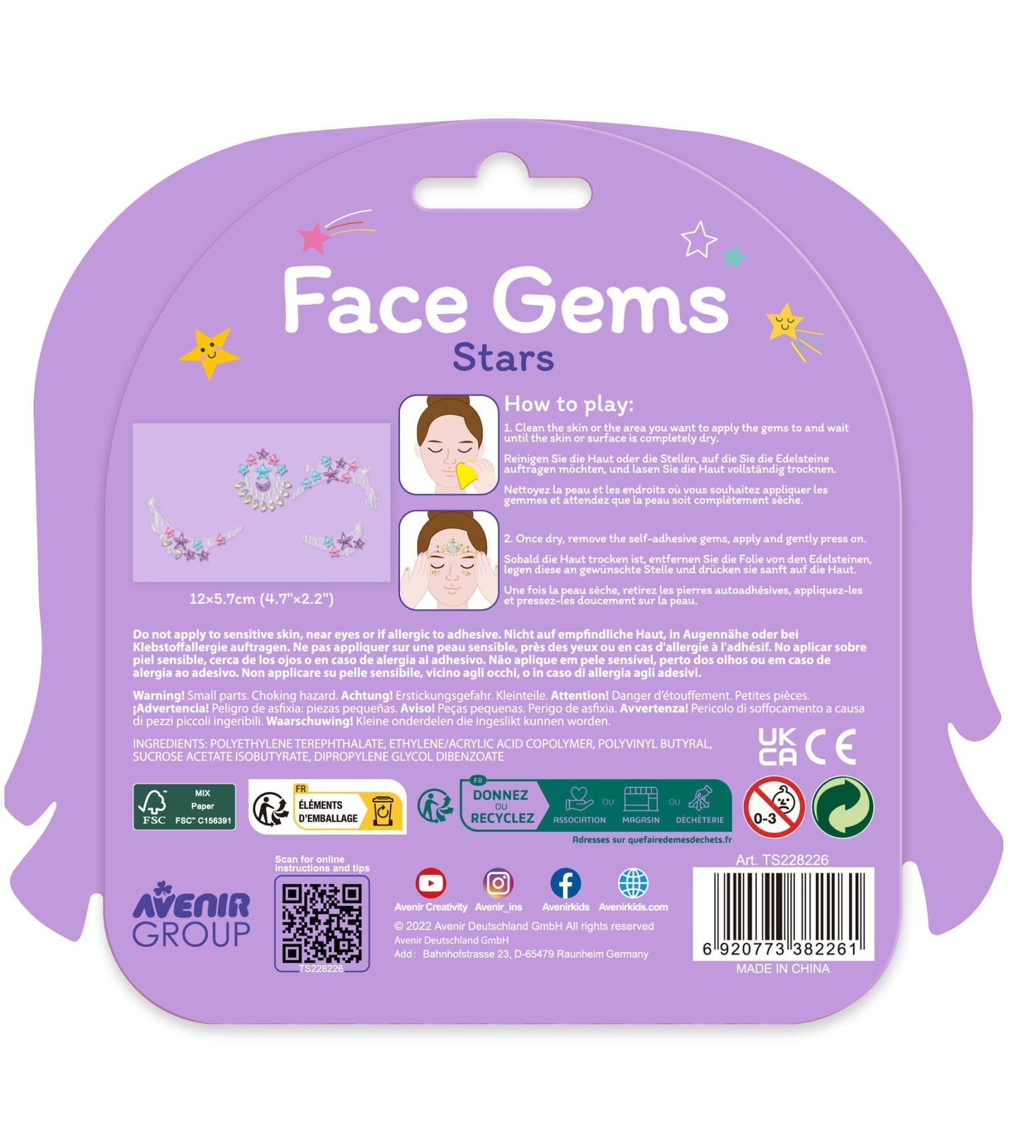 Avenir - Face gems - Stars - TS228226 - Avenir - LittleShop Toys