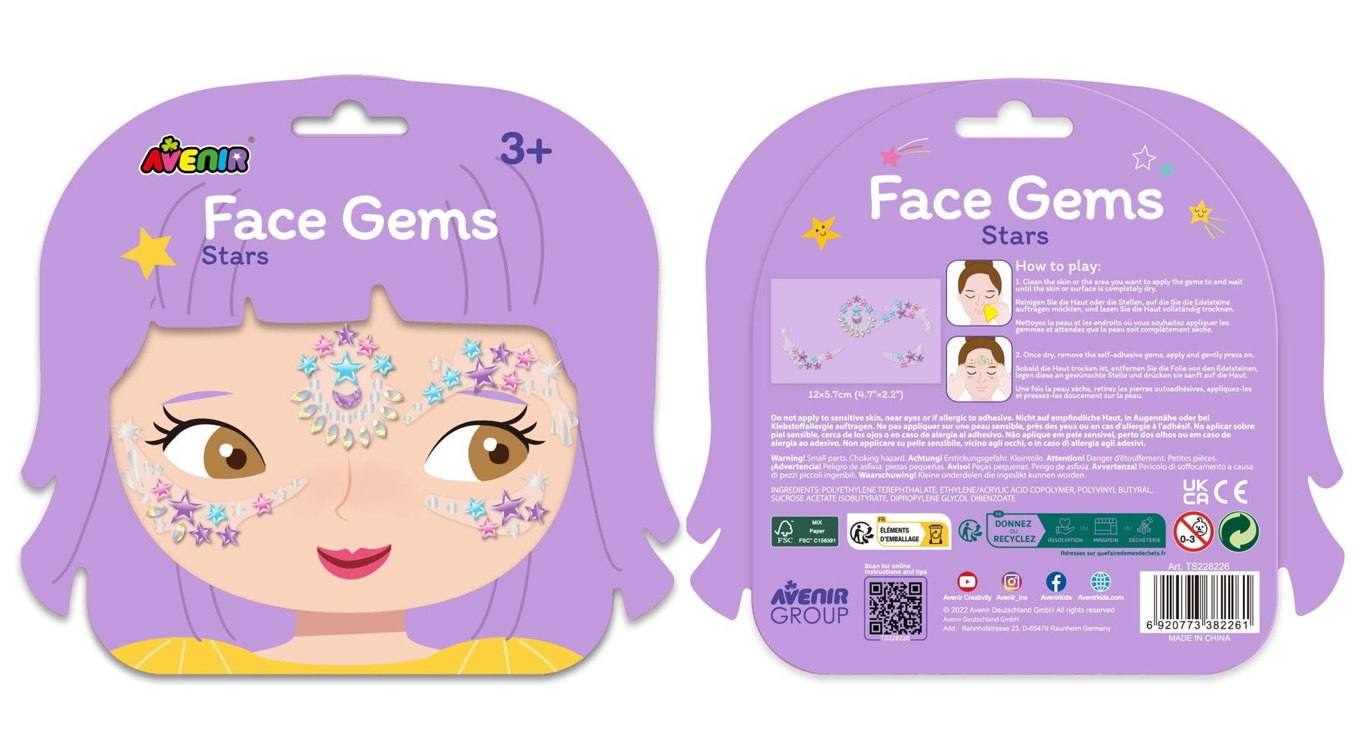 Avenir - Face gems - Stars - TS228226 - Avenir - LittleShop Toys