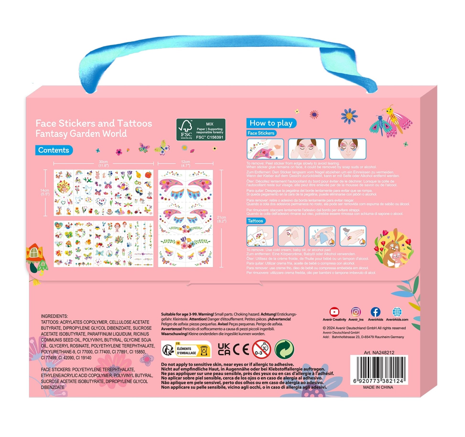 Avenir - Face Sticker and Tattoos Fantasy Garden World - NA248212 - Avenir - LittleShop Toys