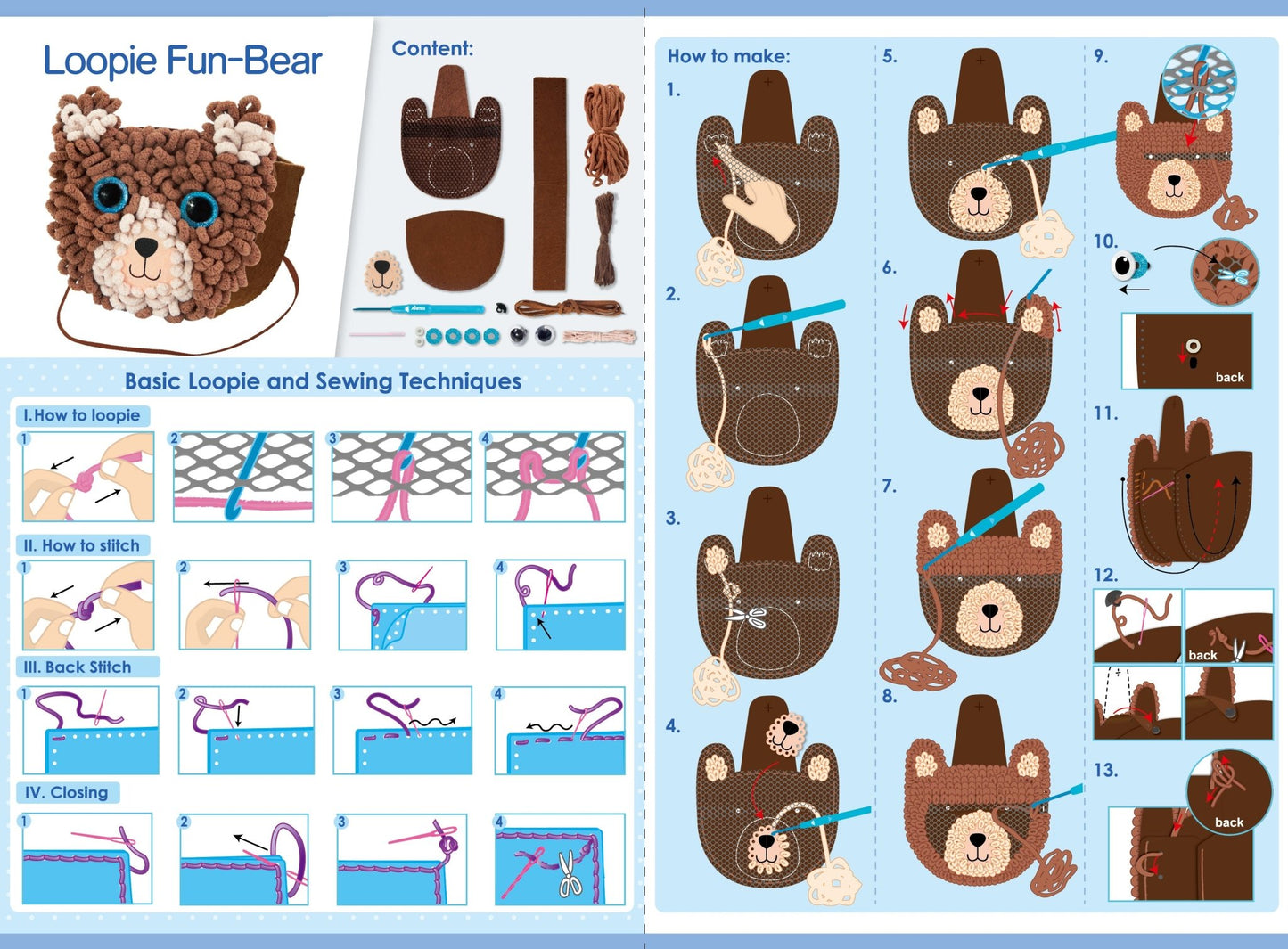 Avenir - Loopie Fun My First Plush Bag - Bear - CH201749 - Avenir - LittleShop Toys