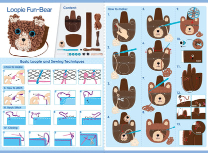 Avenir - Loopie Fun My First Plush Bag - Bear - CH201749 - Avenir - LittleShop Toys