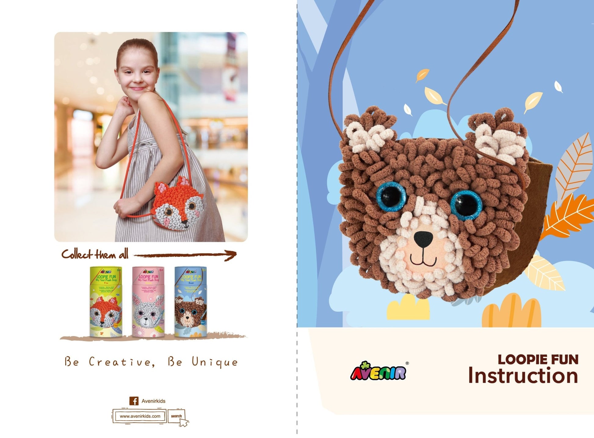 Avenir - Loopie Fun My First Plush Bag - Bear - CH201749 - Avenir - LittleShop Toys