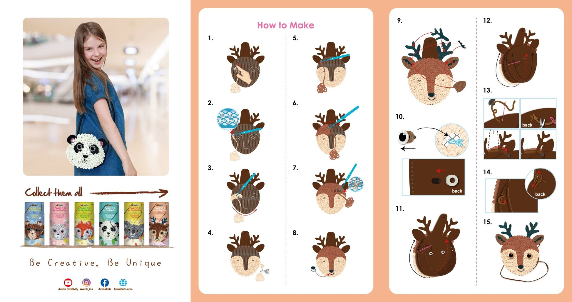Avenir - Loopie Fun My First Plush Bag - Deer - CH211754 - Avenir - LittleShop Toys
