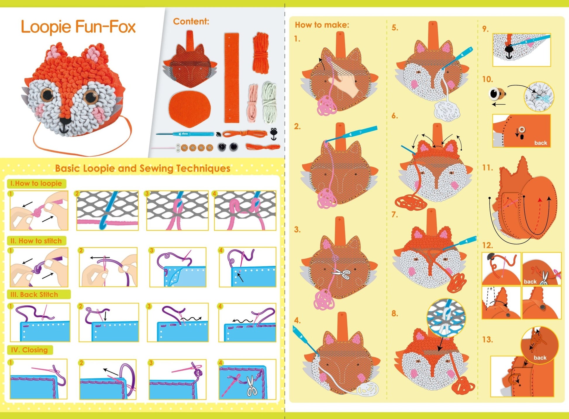 Avenir - Loopie Fun My First Plush Bag - Fox - CH201751 - Avenir - LittleShop Toys